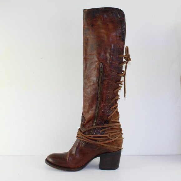 Freebird Steven Coal Brown Leather Tall High Boots (8 US) - Picture 9 of 13
